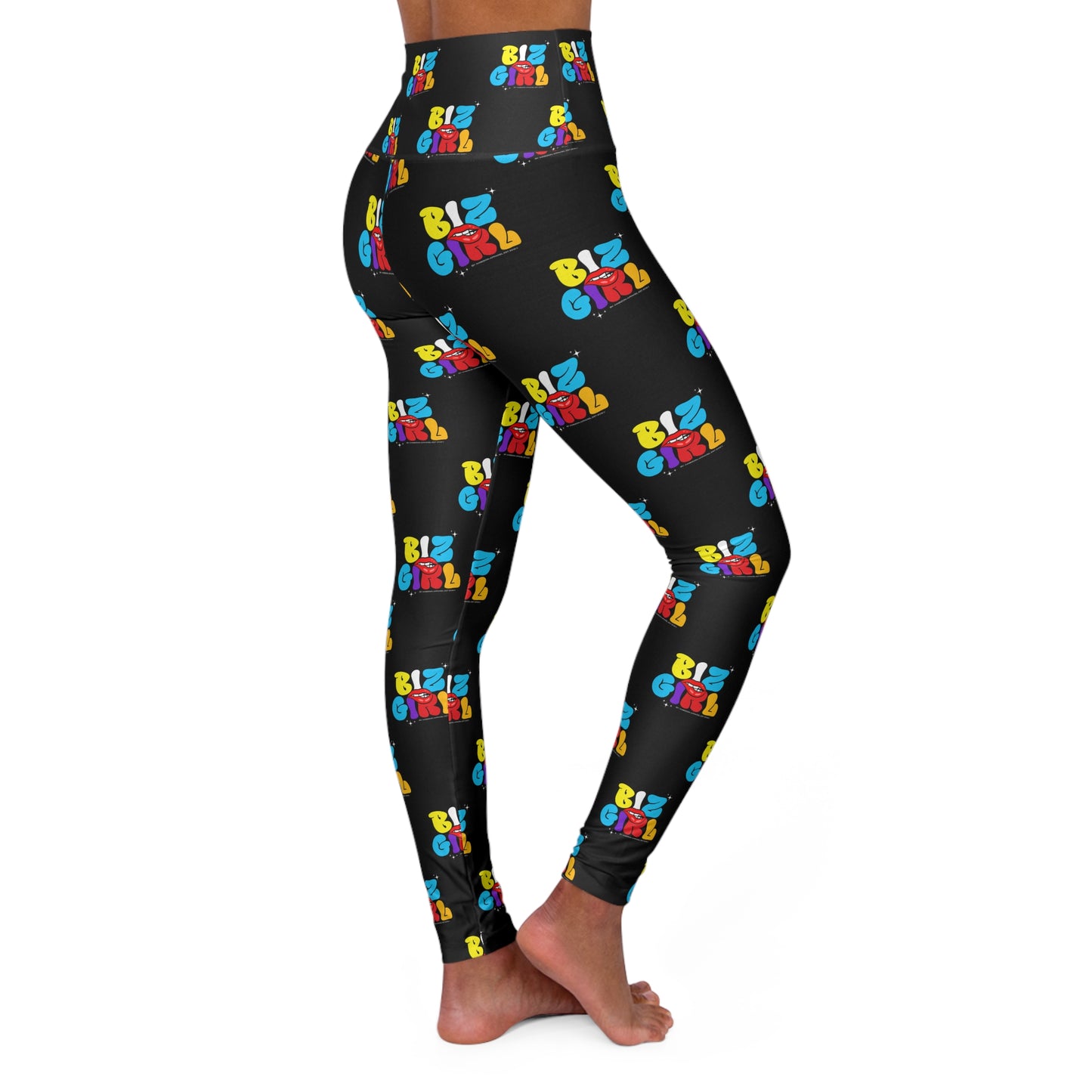 Biz Girl Black High-Waisted Yoga Leggings- Ambizion Active