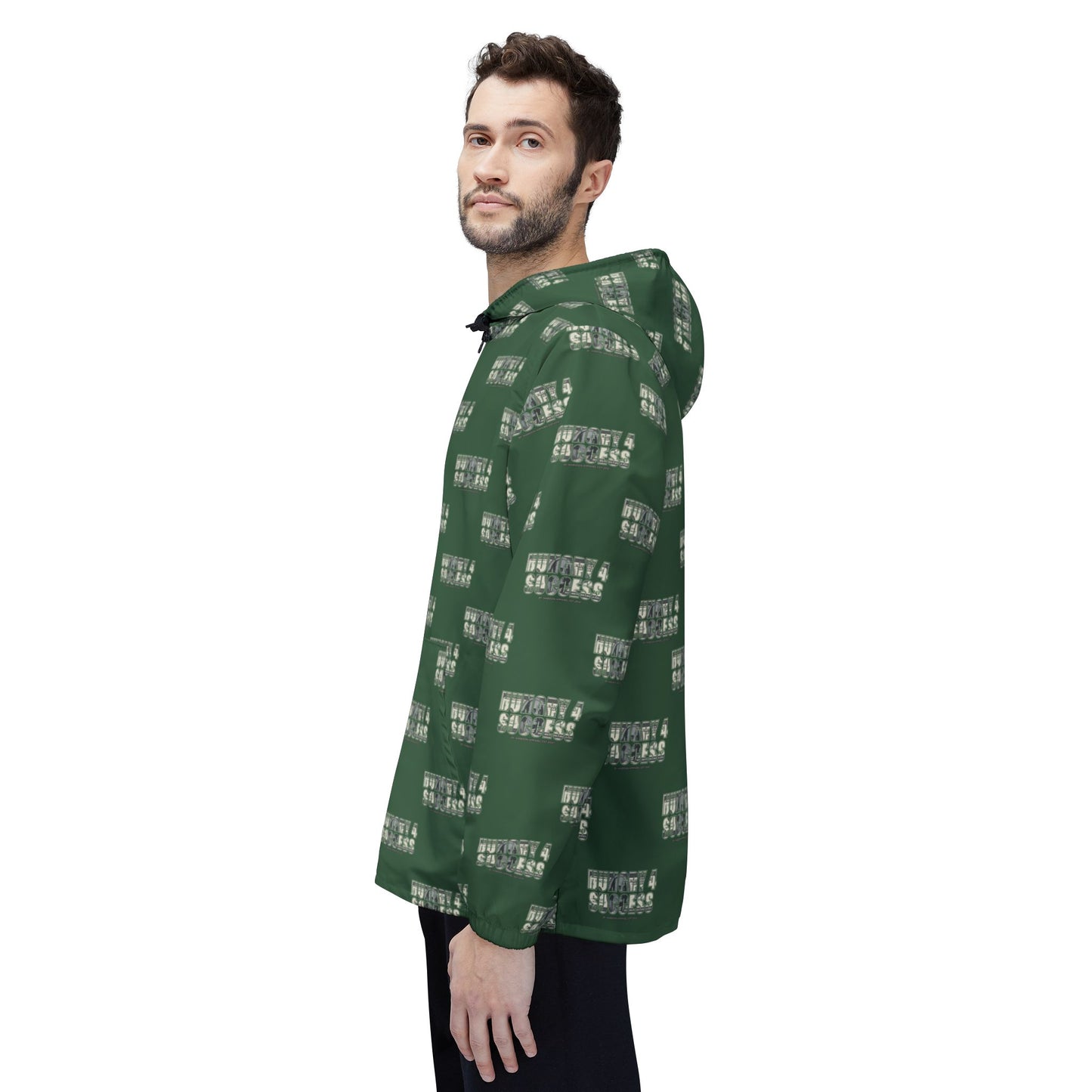 Hungry 4 Success repeat logo Windbreaker Jacket | all-over print Green
