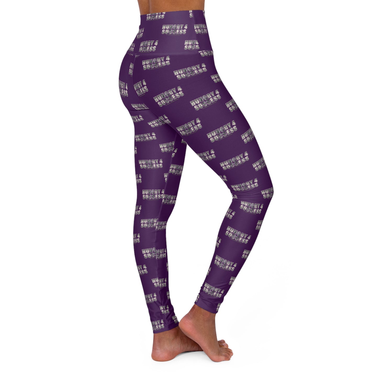 Hungry 4 Success Purple High-Waisted Yoga Leggings — All-Over Print