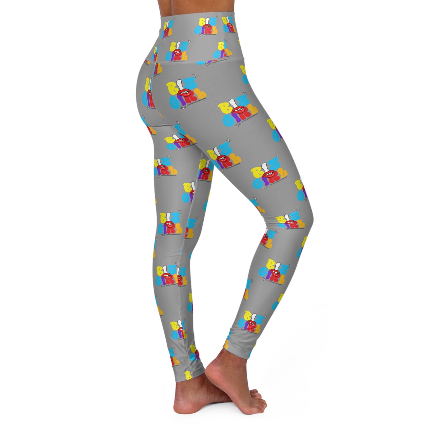 Biz Girl Grey High-Waisted Yoga Leggings- Ambizion Active