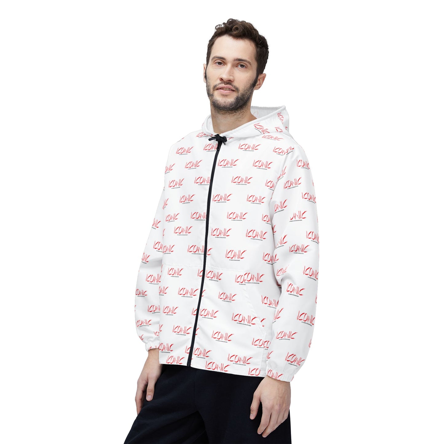 ICONIC repeat logo Windbreaker Jacket | all-over print White