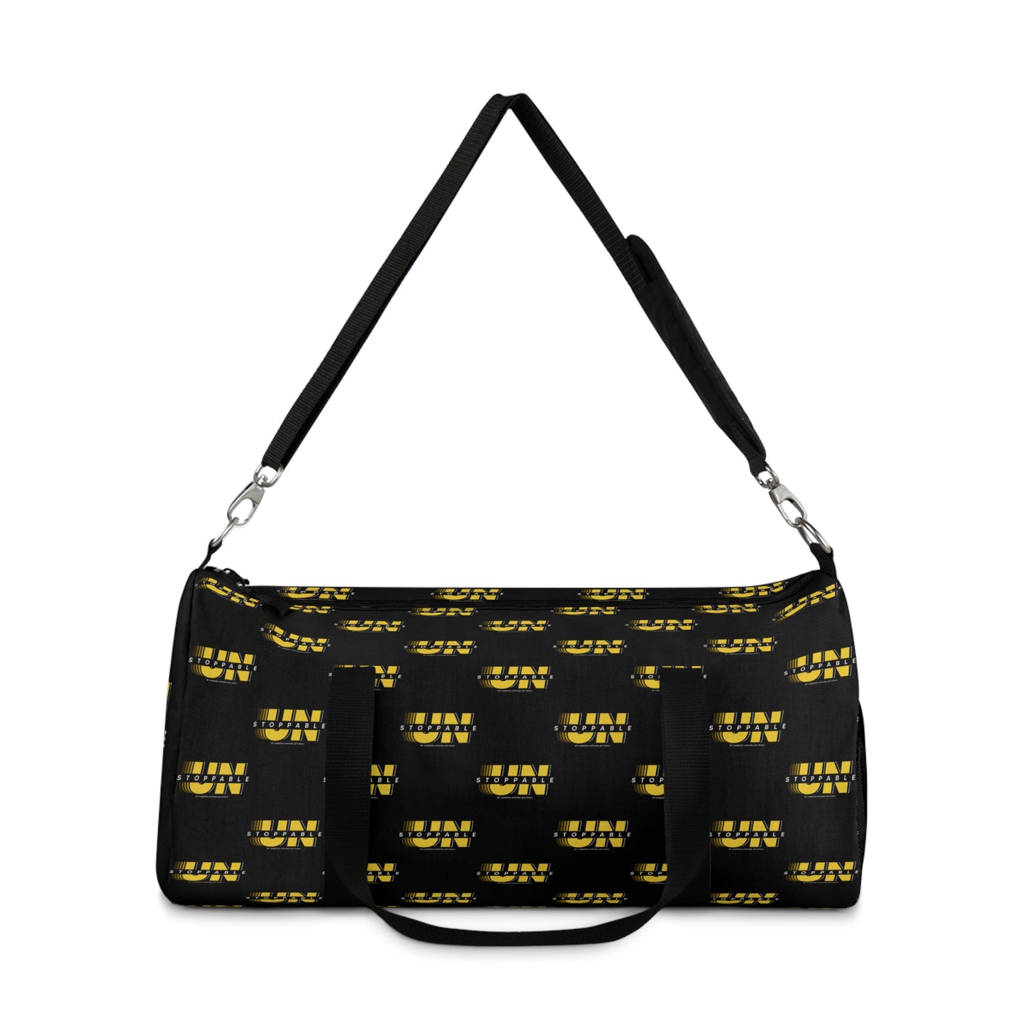 UNStoppable Black Duffel Bag — Bold Travel & Gym Tote