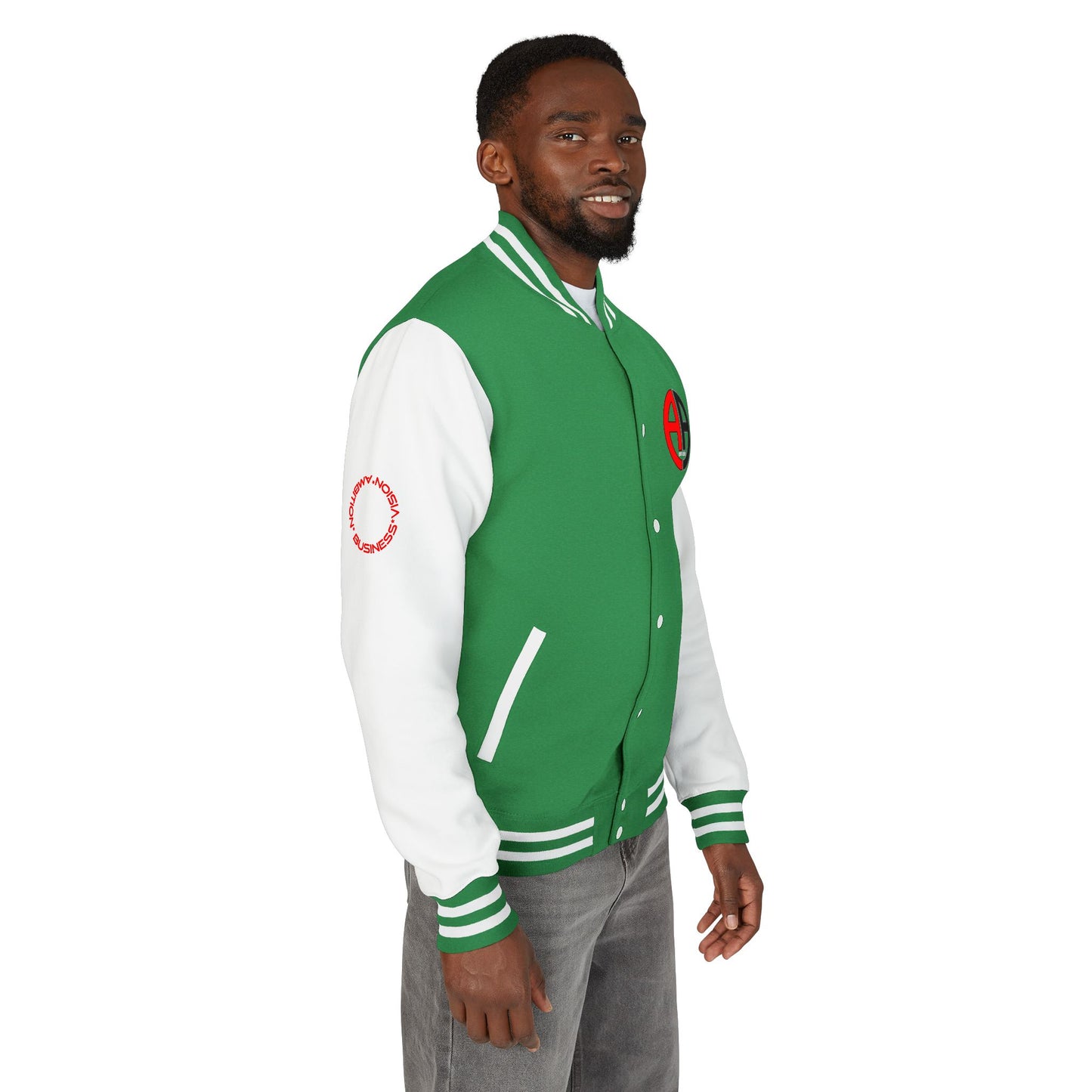 Ambizion Apparel Logo Letterman Jacket | Black White Varsity Jacket