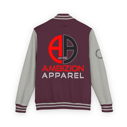 Ambizion Apparel Logo Letterman Jacket | Black White Varsity Jacket
