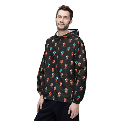 Visionary repeat logo Windbreaker Jacket | all-over print Black