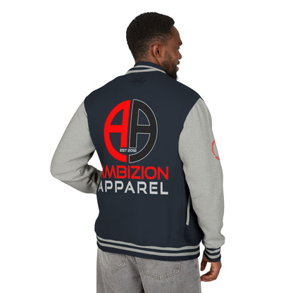 Ambizion Apparel Logo Letterman Jacket | Black White Varsity Jacket
