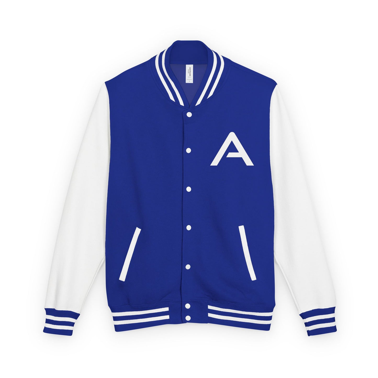 Ambizion Apparel Signature White Logo Letterman Jacket | Black White Varsity Jacket