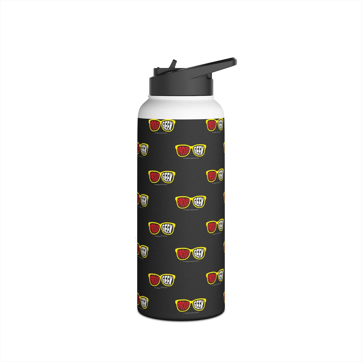 Proud Geek  Stainless Water Bottle — Black
