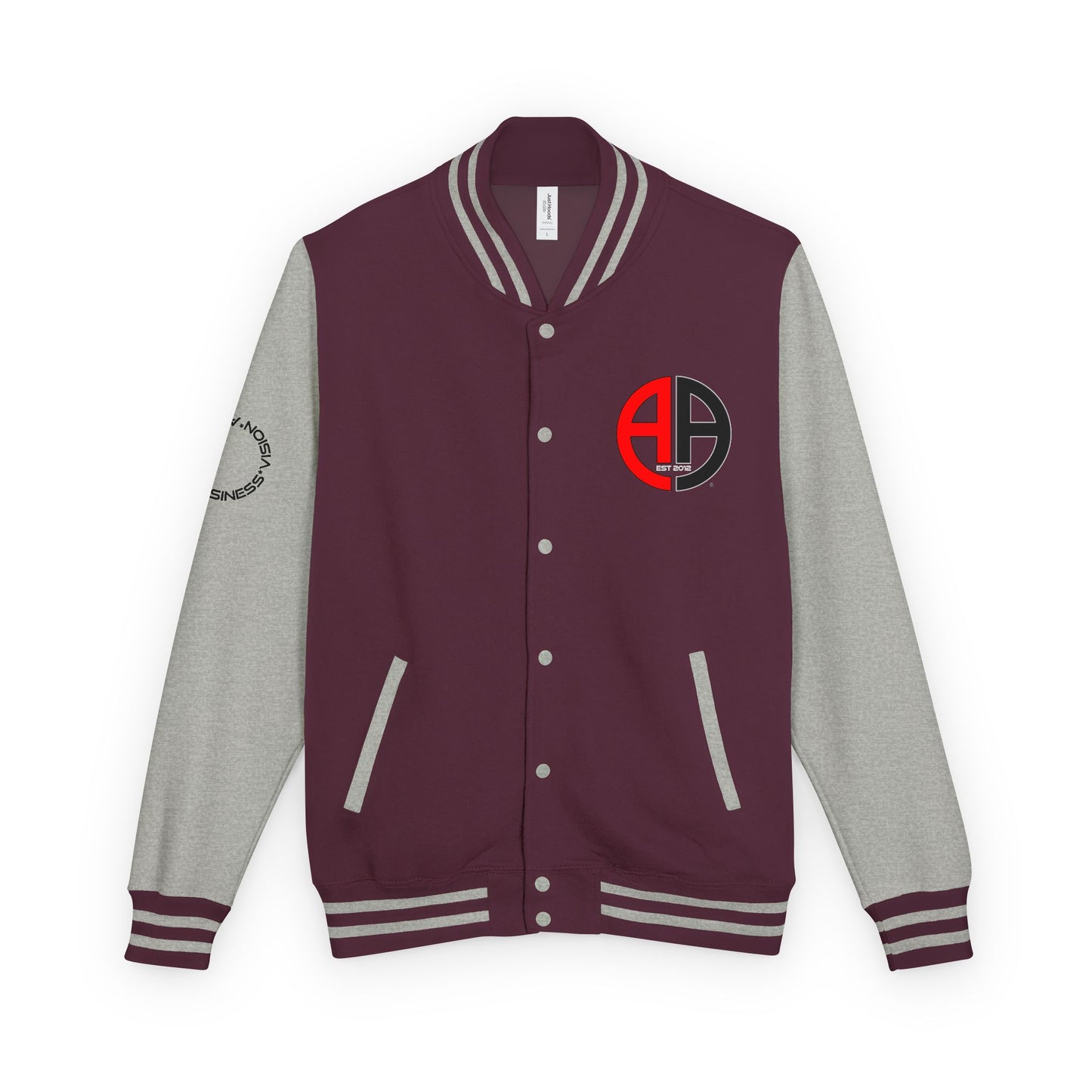 Ambizion Apparel Logo Letterman Jacket | Black White Varsity Jacket