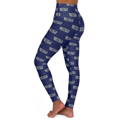 Hungry 4 Success Navy High-Waisted Yoga Leggings — All-Over Print