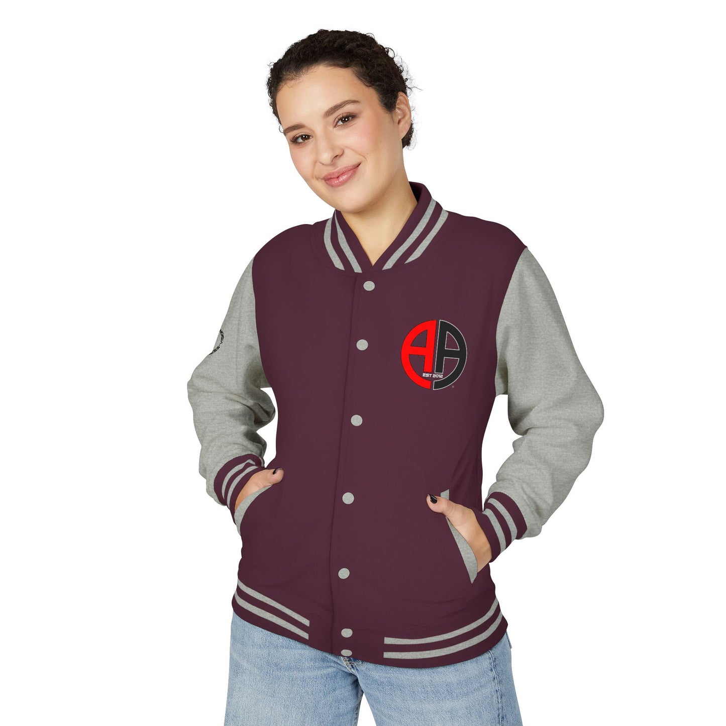 Ambizion Apparel Logo Letterman Jacket | Black White Varsity Jacket