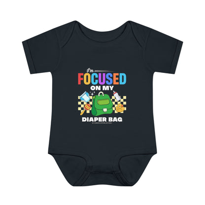 Focused on My Diaper Bag Infant Onesie