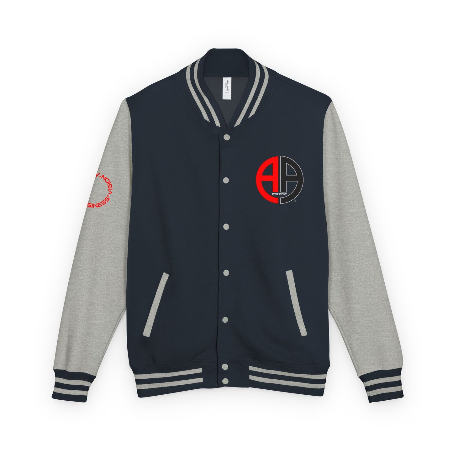 Ambizion Apparel Logo Letterman Jacket | Black White Varsity Jacket