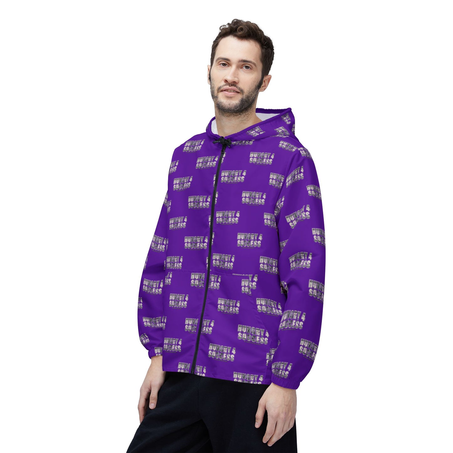 Hungry 4 Success repeat logo Windbreaker Jacket | all-over print Purple