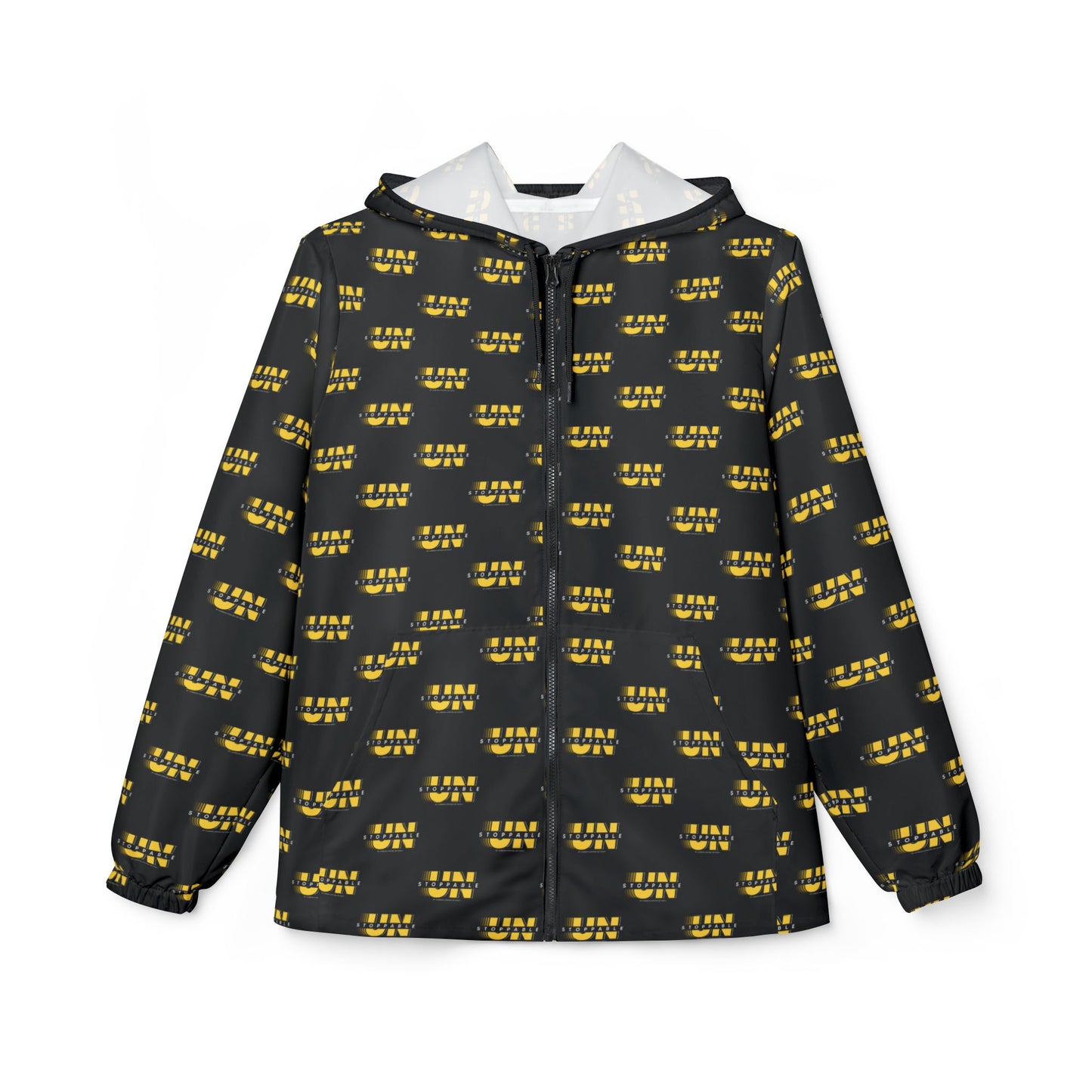 UNStoppable repeat logo Windbreaker Jacket | all-over print Black