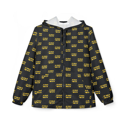 UNStoppable repeat logo Windbreaker Jacket | all-over print Black