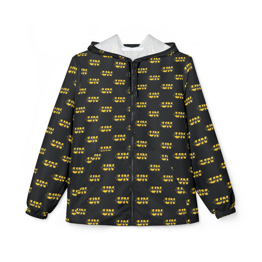UNStoppable repeat logo Windbreaker Jacket | all-over print Black