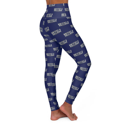 Hungry 4 Success Navy High-Waisted Yoga Leggings — All-Over Print