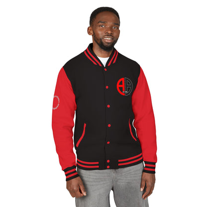 Ambizion Apparel Logo Letterman Jacket | Black White Varsity Jacket