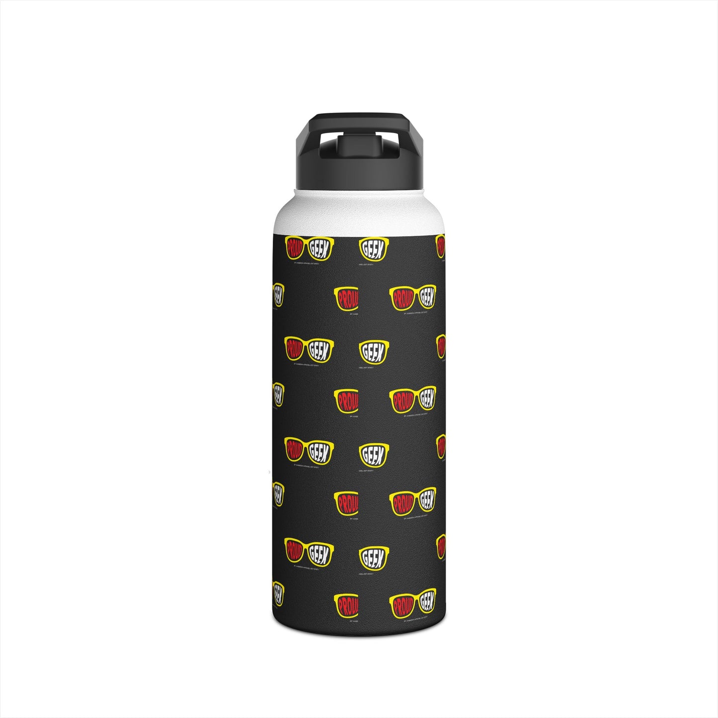 Proud Geek  Stainless Water Bottle — Black