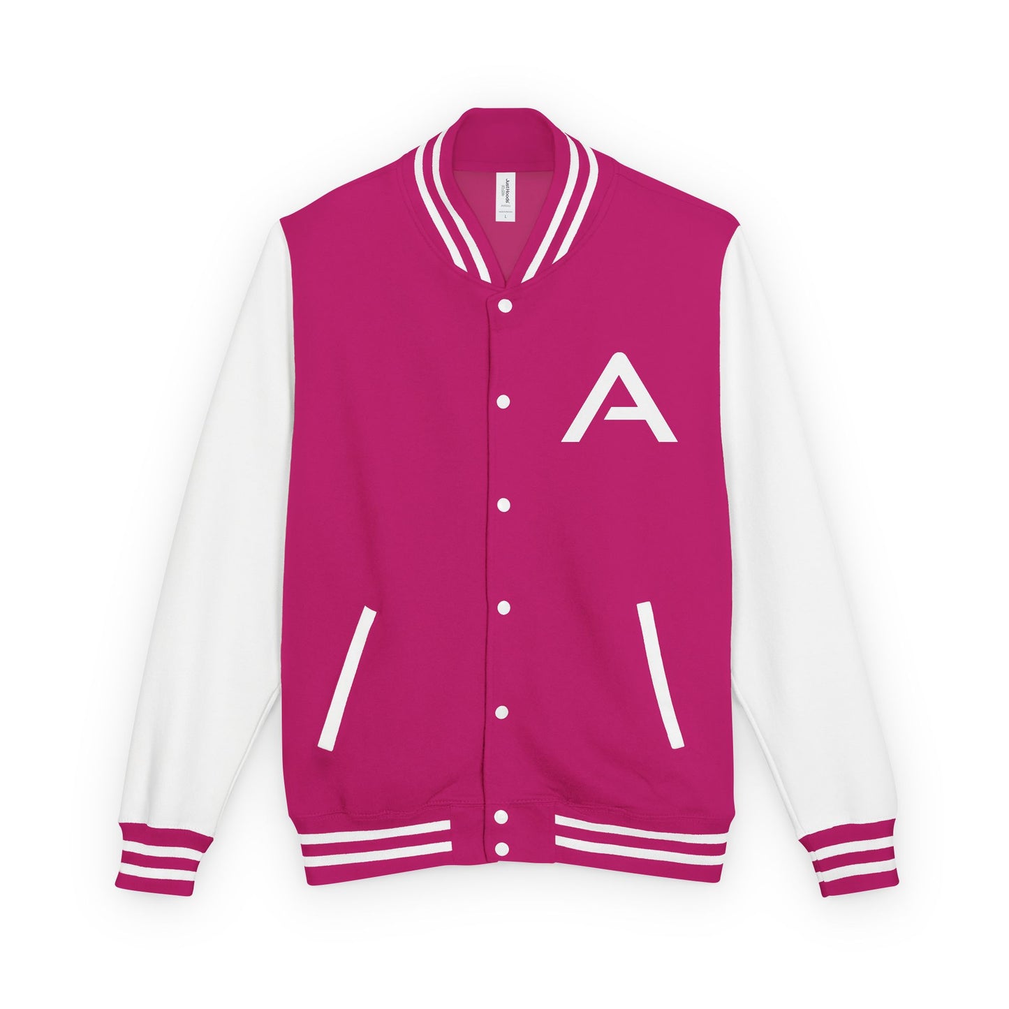 Ambizion Apparel Signature White Logo Letterman Jacket | Black White Varsity Jacket