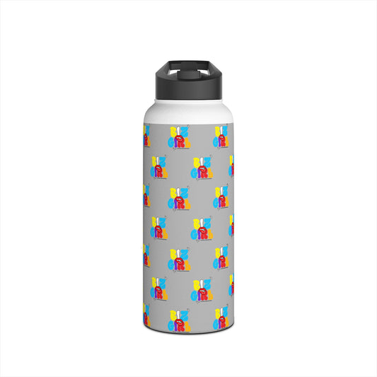 Biz Girl Grey Stainless Water Bottle — Black