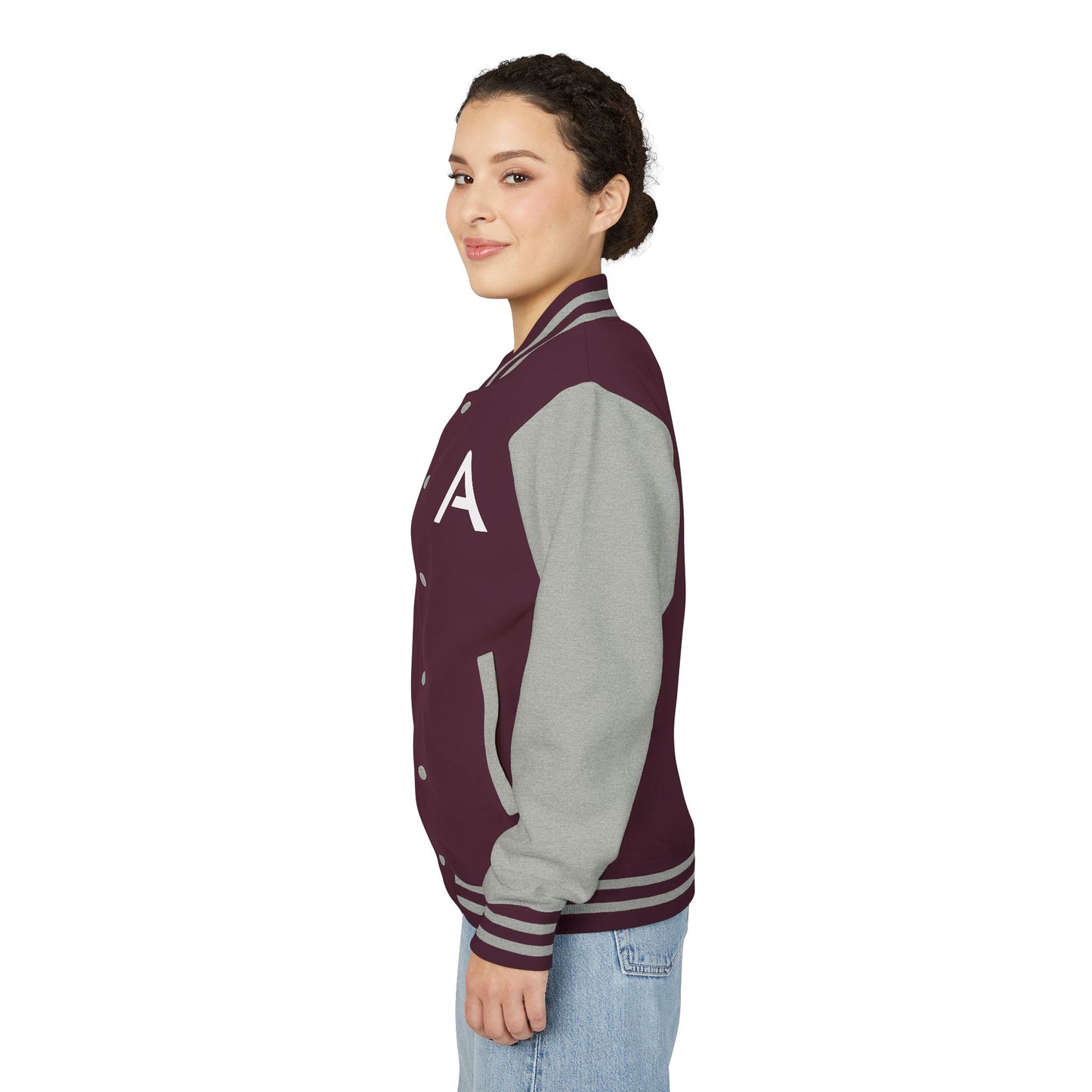 Ambizion Apparel Signature White Logo Letterman Jacket | Black White Varsity Jacket