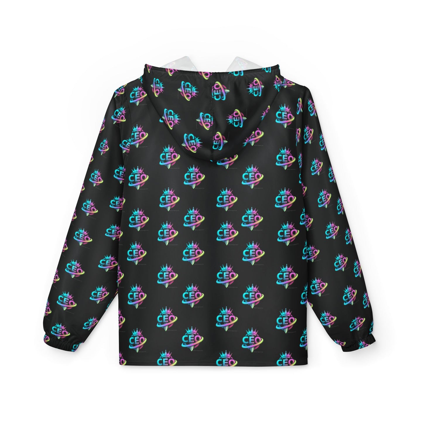 CEO repeat logo Windbreaker Jacket | all-over print Black