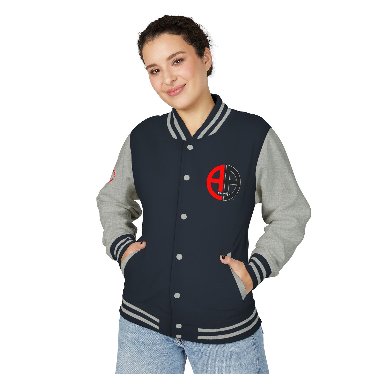 Ambizion Apparel Logo Letterman Jacket | Black White Varsity Jacket