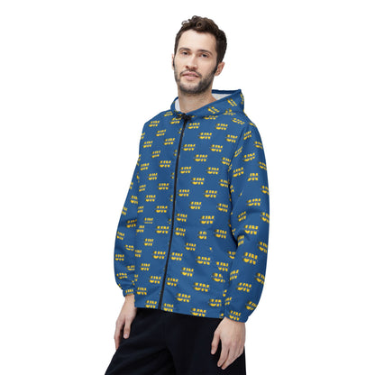UNStoppable repeat logo Windbreaker Jacket | all-over print Blue