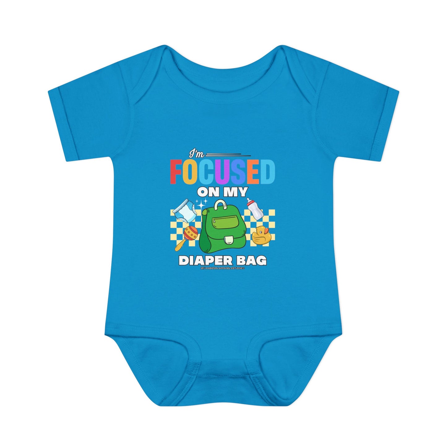 Focused on My Diaper Bag Infant Onesie