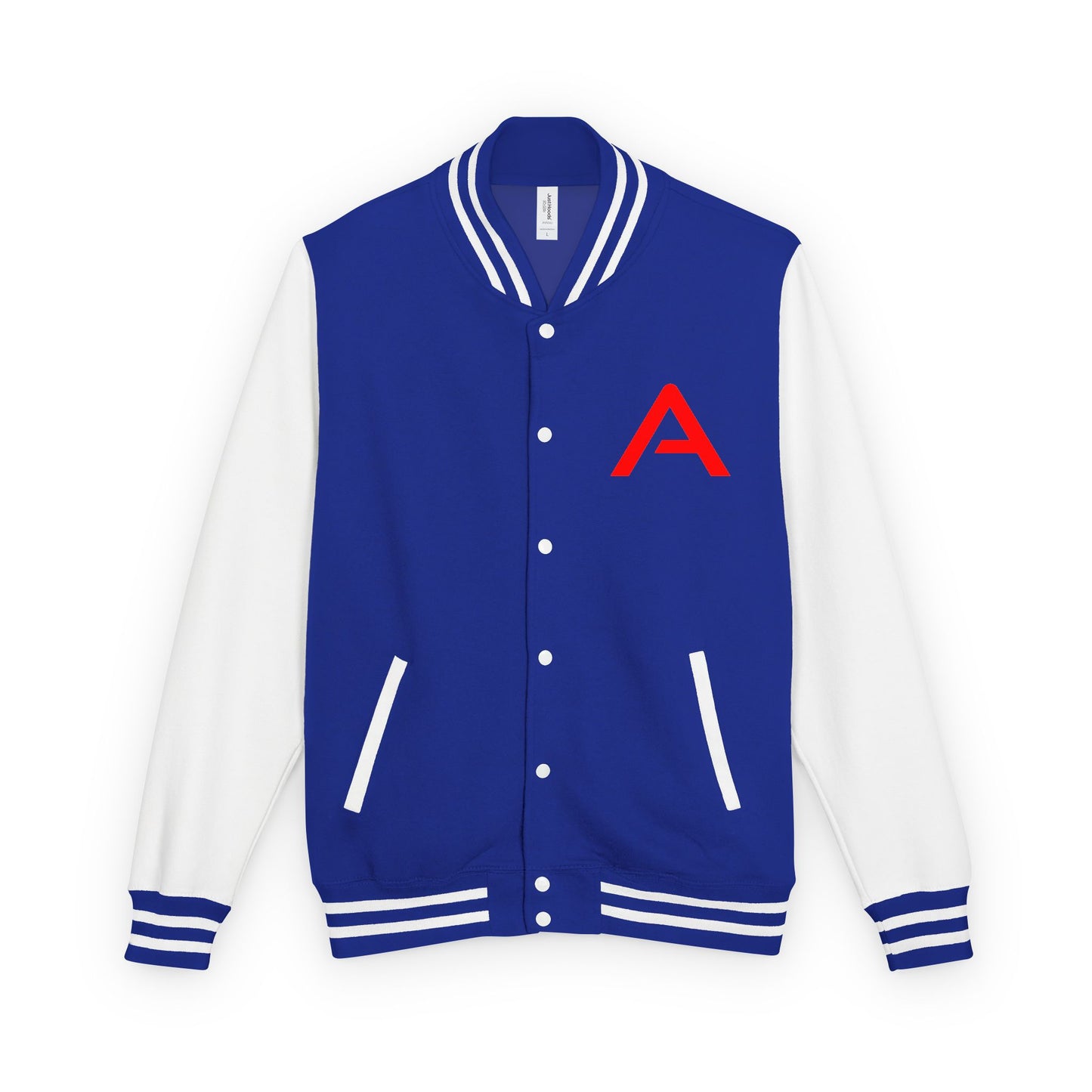 Ambizion Apparel Signature Red Logo Letterman Jacket | Black White Varsity Jacket