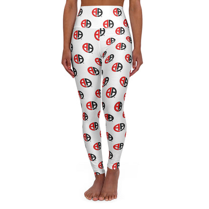 Ambizion Apparel Signature White High-Waisted Yoga Leggings — All-Over Print