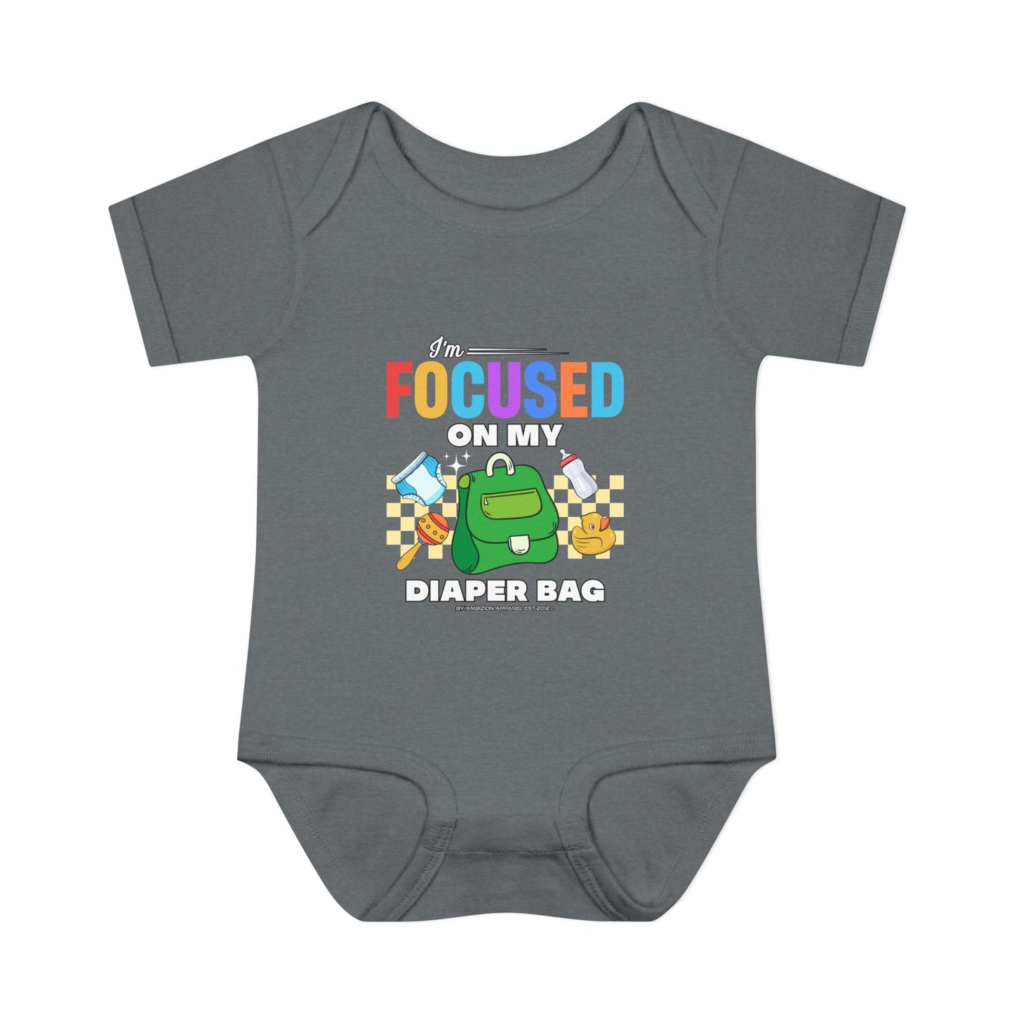 Focused on My Diaper Bag Infant Onesie