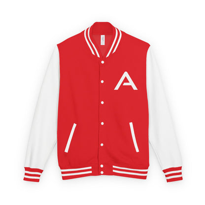 Ambizion Apparel Signature White Logo Letterman Jacket | Black White Varsity Jacket
