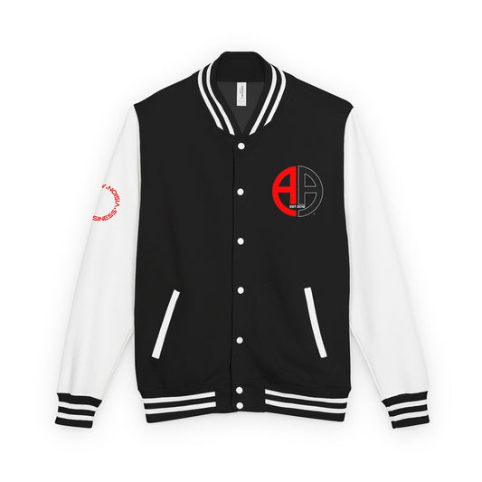 Ambizion Apparel Logo Letterman Jacket | Black White Varsity Jacket