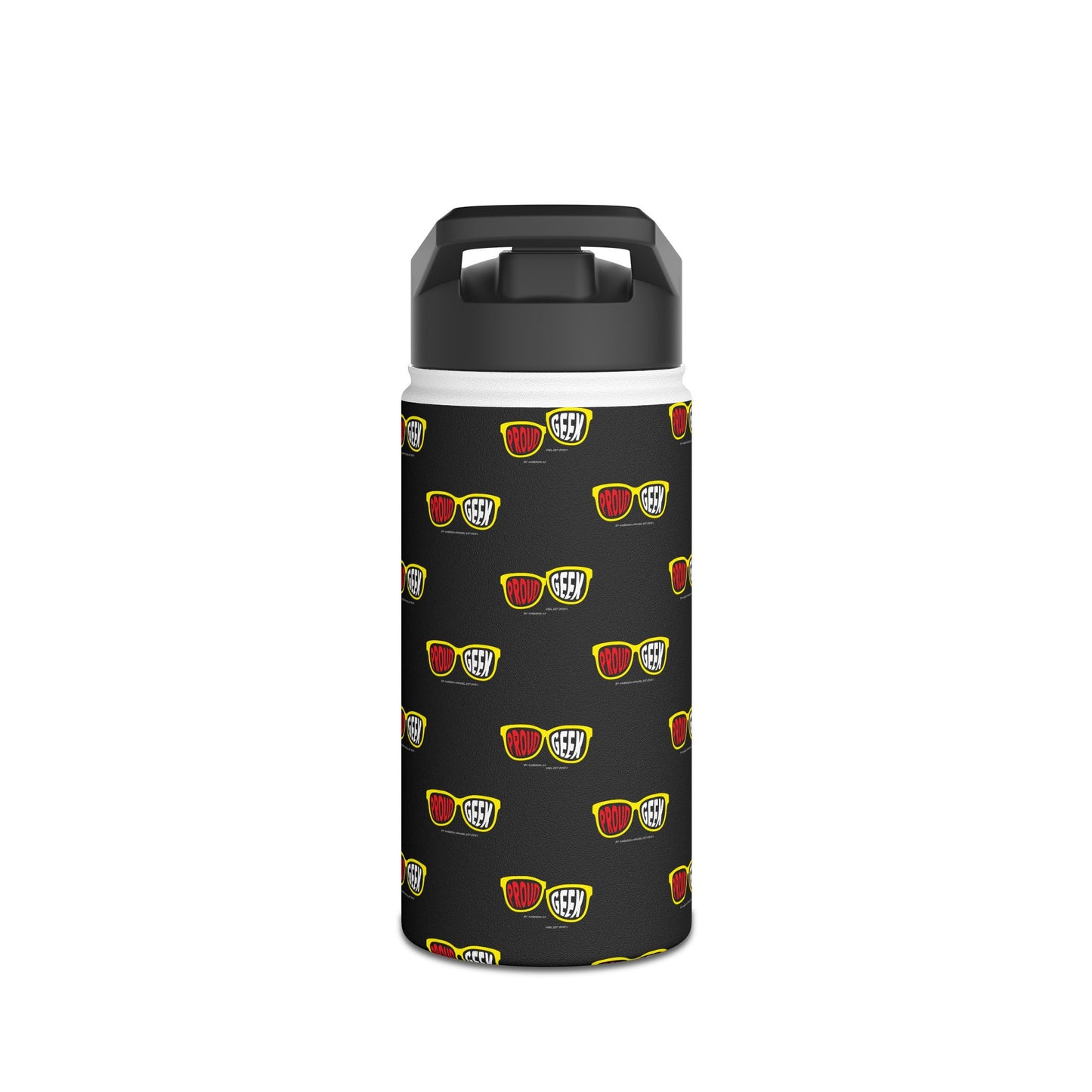 Proud Geek  Stainless Water Bottle — Black
