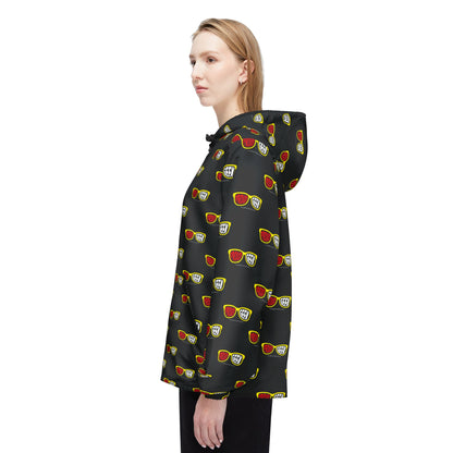 Proud Geek repeat logo Windbreaker Jacket | all-over print Black