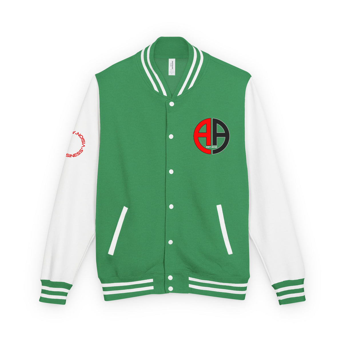 Ambizion Apparel Logo Letterman Jacket | Black White Varsity Jacket