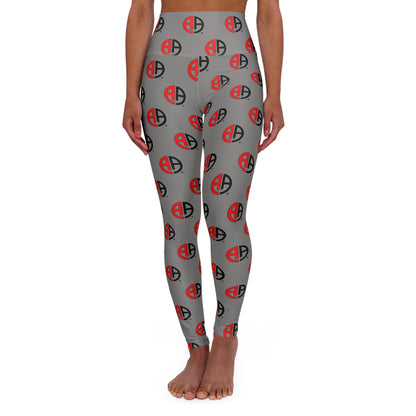 Ambizion Apparel Signature Gray High-Waisted Yoga Leggings — All-Over Print