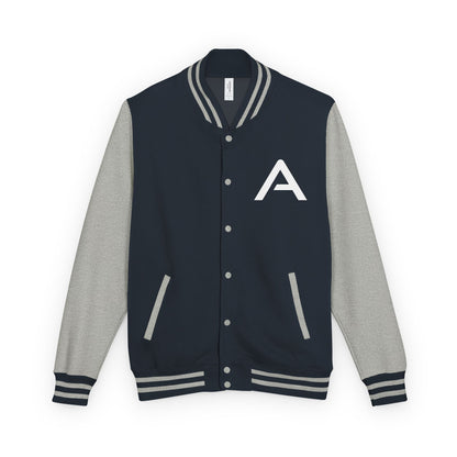 Ambizion Apparel Signature White Logo Letterman Jacket | Black White Varsity Jacket