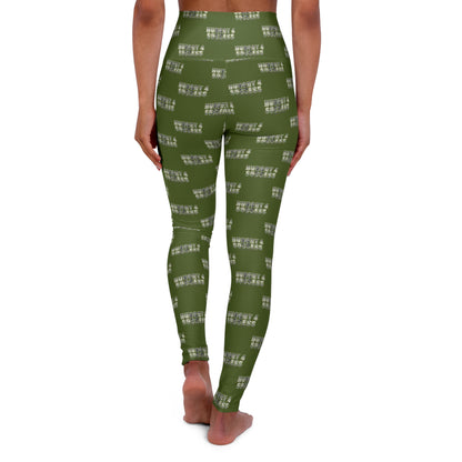 Hungry 4 Success Military Green High-Waisted Yoga Leggings — All-Over Print