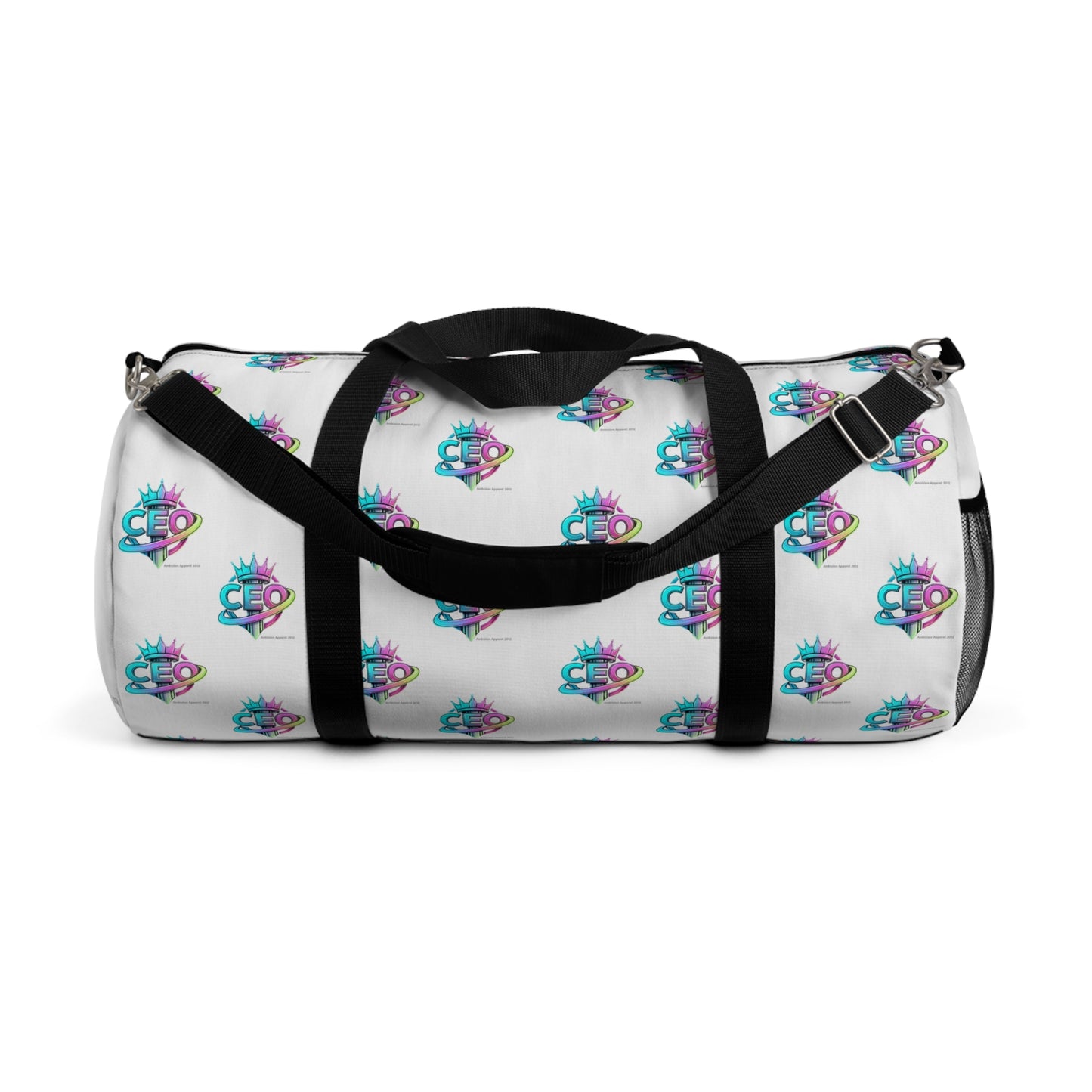CEO White Duffel Bag — Bold Travel & Gym Tote