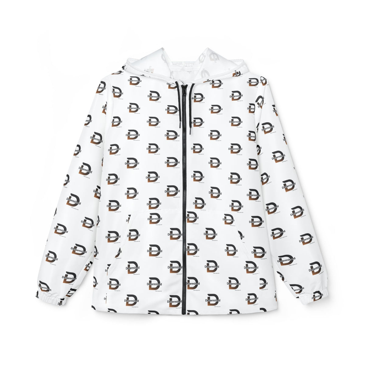 Determined repeat logo Windbreaker Jacket | all-over print White