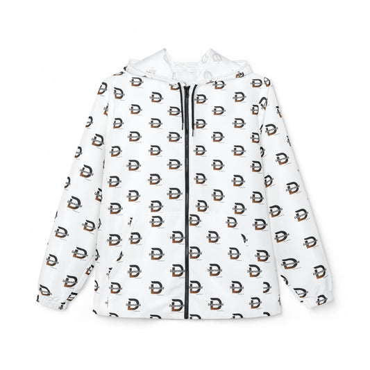 Determined repeat logo Windbreaker Jacket | all-over print White