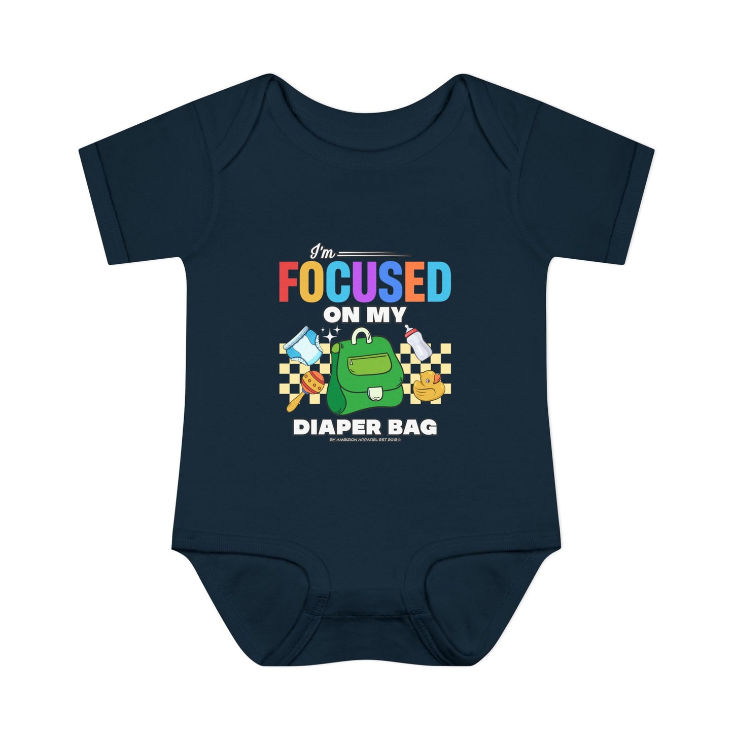 Focused on My Diaper Bag Infant Onesie