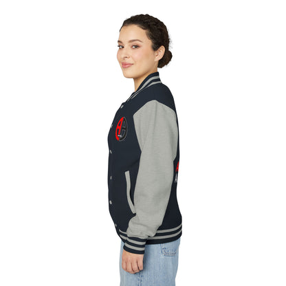 Ambizion Apparel Logo Letterman Jacket | Black White Varsity Jacket