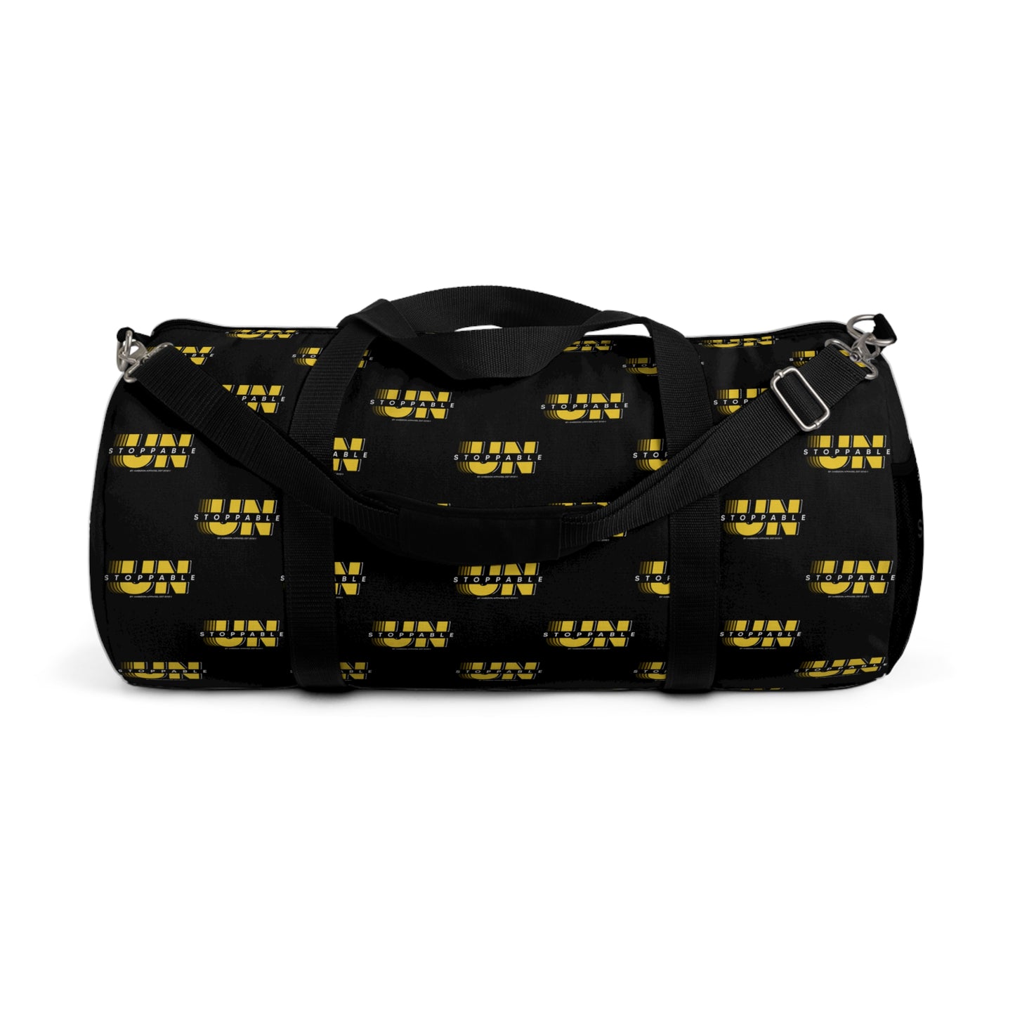 UNStoppable Black Duffel Bag — Bold Travel & Gym Tote