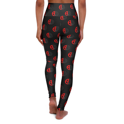 Ambizion Apparel Signature Black High-Waisted Yoga Leggings — All-Over Print