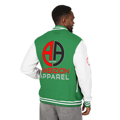 Ambizion Apparel Logo Letterman Jacket | Black White Varsity Jacket